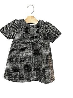 Tartine et Chocolat Black Tweed Dress Size 2 Wool Blend